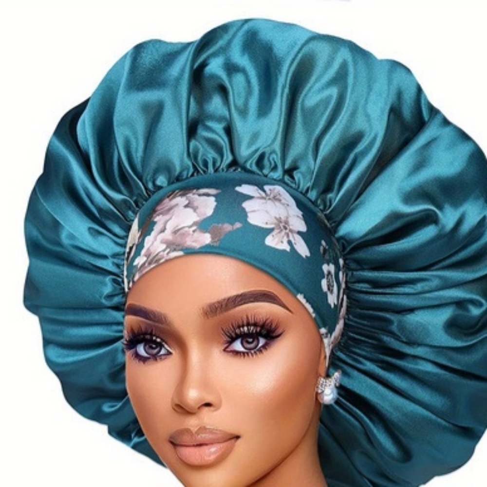 Satin Bonnet with floral band